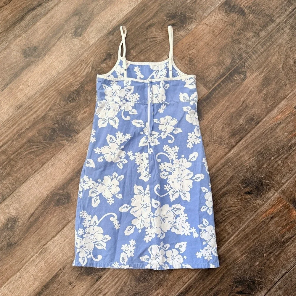 Old Navy Vintage Y2K Girls Hawaiian Hibiscus Empire Waist Mini Dress, Blue, 14‎